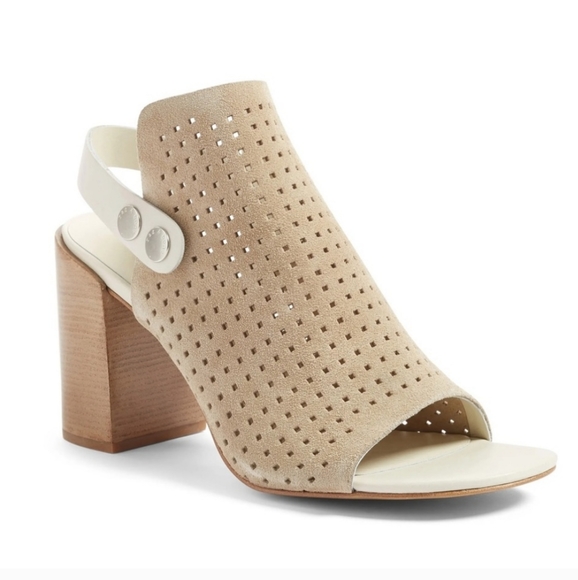 Rag & Bone Stacked Block Heel Sandal Leather Suede New - Picture 2 of 8